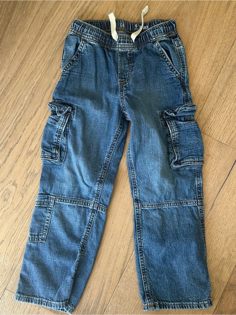 GAP Baggy Cargo Drawstring Denim Indigo 5